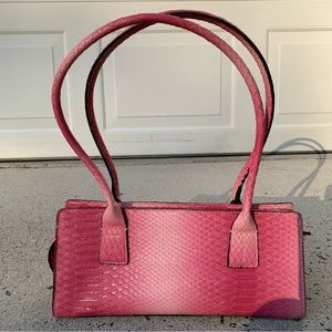Y2K 2000’s Tommy Hilfiger Pink Ombré Snake Embossed Shoulder Bag